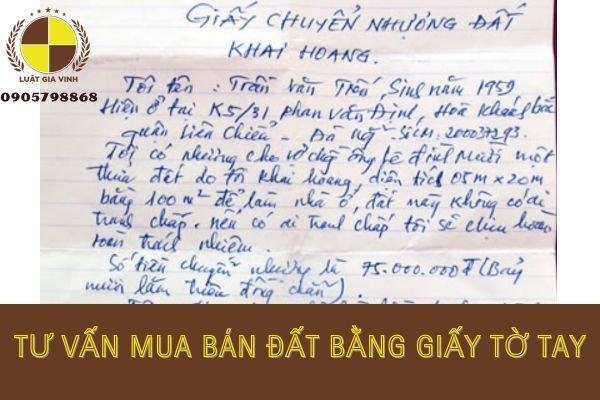 tư vấn mua đất bằng giấy tờ tay